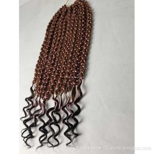 Hot sell 18 inch 12stands senegalese twist hair synthetic crochet extension Crochet box braids 3D box braid hair